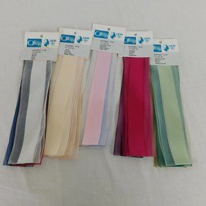 Offray Lion Ribbon Samples 5 Packs 4 Colors Each Sheer Edge Center Stripe Solid
